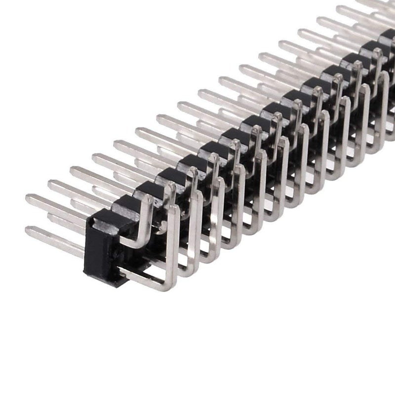 bnafes 10PCS 40Pin 2.54mm Dual Row Right Angle PCB Male Pin Header Strip Connector - Image 3